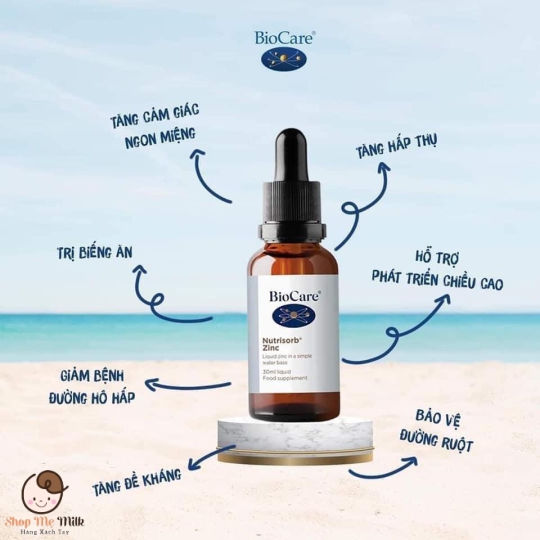 Kẽm nước hữu cơ Bio - Care ZinC của Anh 30ml