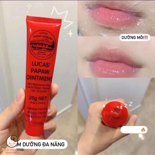 Kem Lucas Pawpaw đa năng của Úc 25g ( Bôi da bé, bôi môi khô nứt, viêm chàm da)