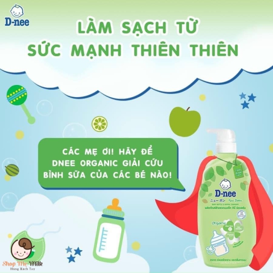 Nước rửa bình Dnee Thái Lan 620ml chính hãng