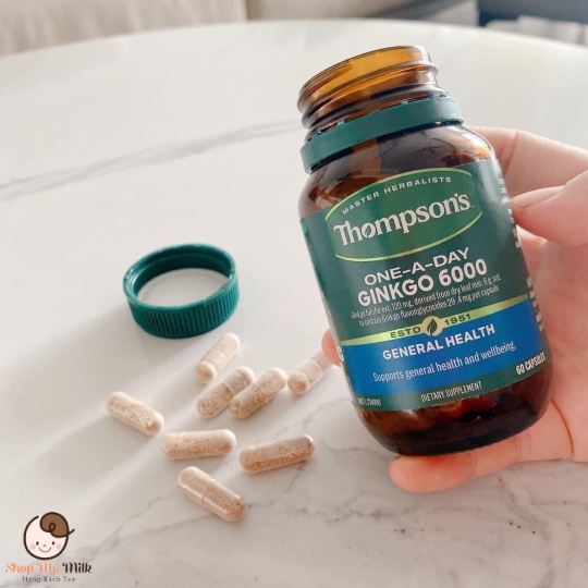 Viên Bổ Não hoạt huyết dưỡng não Thompson's One A Day Ginkgo 6000mg của Úc 60 viên Hàng air