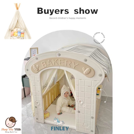 Nhà lều Finley & bàn lego cho bé từ 1 tuổi ( Thiết kế nhựa abs cao cấp dầy dặn an toàn )
