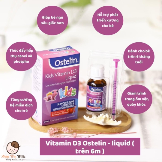 Vitamin D3 Liquid Ostelin 20ml Úc bé từ 6 tháng tuổi