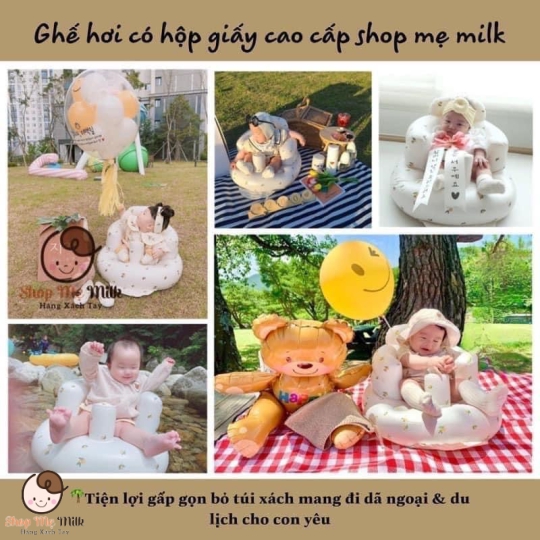 Ghế hơi tập ngồi cho bé từ 6 tháng tuổi ( bơm tự động bằng tay thông minh)