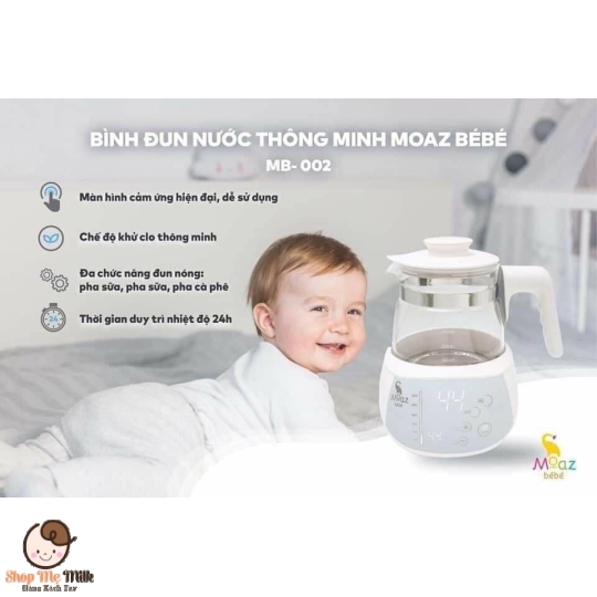Bình đun nước pha sữa thông minh Moaz Bebe MB-002 ( Giữ nhiệt auto 40 độ C)