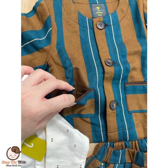 Set bộ hãng Moimoln Made in korea chú hề size 90cm (Áo vest, quần bí, áo dài tay & nơ cổ)