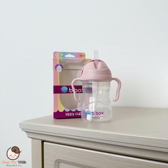Bình B.Box tập hút cho bé từ 6 tháng 240ml của Úc ( có quả tạ chống sặc, chống lật đổ nước)