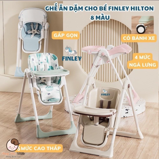 Ghế ăn dặm Finley Hinton đa năng chỉnh cao thấp gấp gọn cho bé ăn dặm ( Bảo hành)