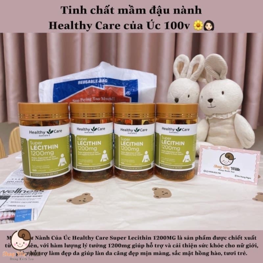 Tinh chất mầm đậu nành Healthy Care Úc 1200mg hộp 100 viên Hàng Air