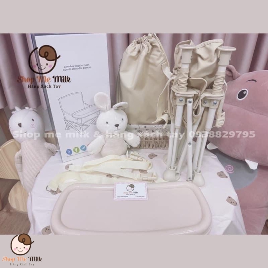 Ghế gấp họn Hoo Booster kèm bàn ăn style Hàn Quốc cho bé từ 6 tháng ( bản rep 1:1)