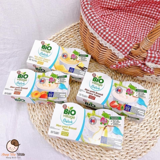 Sữa chua Bio Vilage Bé.Bé Bio Pháp lốc 4 Hũ 100g ( note vị trong ghi chú đặt hàng)