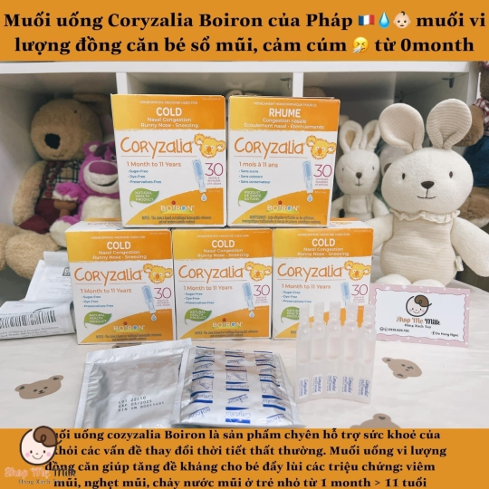 Muối uống vi lượng Coryzalia Boiron Pháp hộp 30 tép 5ml