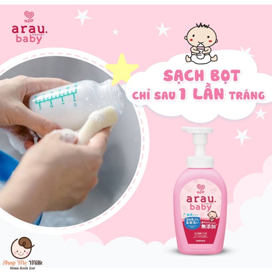 Nước rửa bình Arau nhật bản tạo bọt chai 500Ml