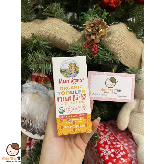 Vitamin D3 + K2 Mary Ruth's Organic Liquid Drops Mỹ 1-3 tuổi