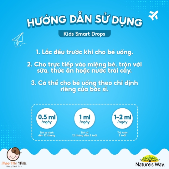 DHA NATURE'S WAY KIDS SMART DHA DROPS 20ml Úc bé từ 7 tháng ( Hàng Air)