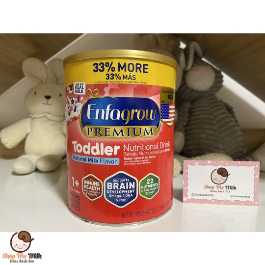 Sữa Enfagrow Premium Toodler Mỹ 907G Nhập Khẩu Dán Tem Phụ cho bé 1 +