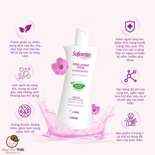 Dung dịch vệ sinh phụ nữ nhẹ dịu Saforelle Gentle Cleansing Care 250ml