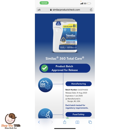 Sữa Similac 360 total Care 1.13kg cho bé từ 0-12 tháng của Mỹ - Hàng Air