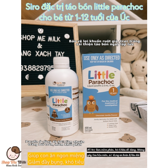 Siro trị táo bón Parachoc 400ml Úc cho trẻ từ 1-12 tuổi