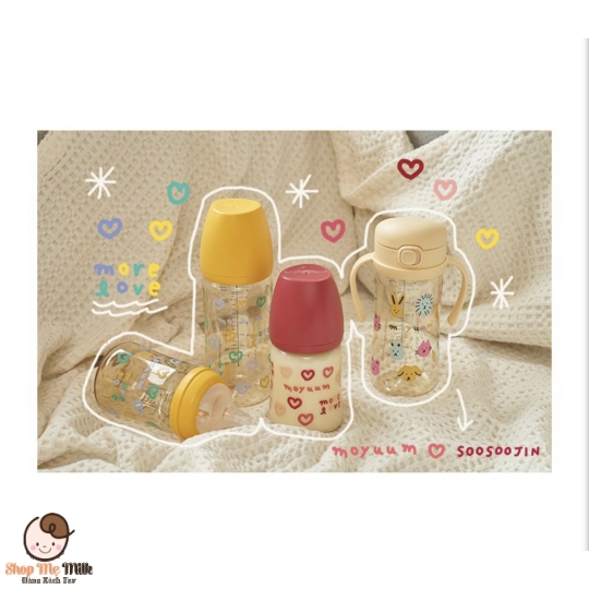Bình sữa moyyum tim vàng Hàn Quốc 170ml chính hãng