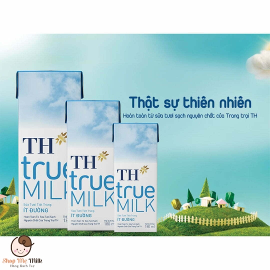 Sữa TH true milk 180ml ít đường VN ( date cập nhật mới nhất)