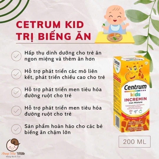 Centrum Kids Incremin - Siro Cho Trẻ Biếng Ăn 200ml Hàng Air