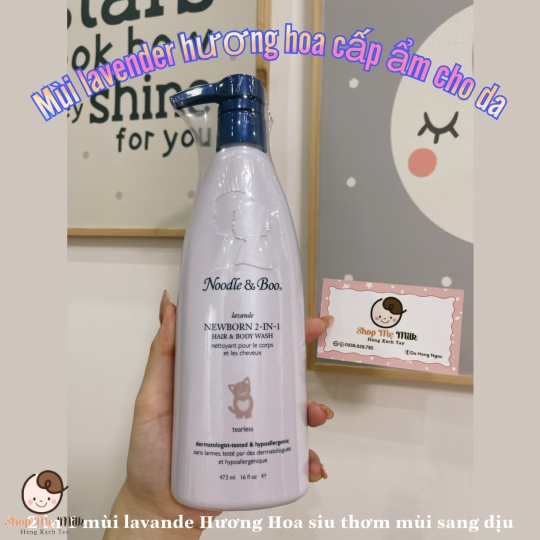 Sữa Tắm Noodle & Boo Mỹ 473ml Newborn 2in1 (Creme douce - Lavande)