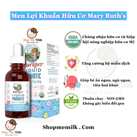 Men lợi khuẩn hữu cơ Mary Ruth's dạng giọt của Mỹ - Hàng Air