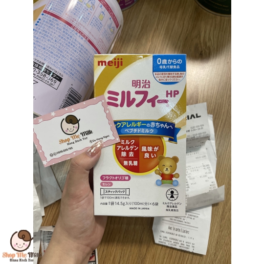 Sữa meiji HP Nhật hộp 6 gói ( Bé dị ứng đạm bò từ 0-12 tháng)