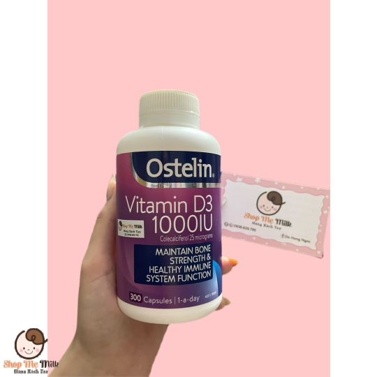 Viên nang Ostelin Vitamin D3 1000IU Chắc khỏe xương + Hỗ trợ miễn dịch - 300 Viên ( Trẻ 12 tuổi>)