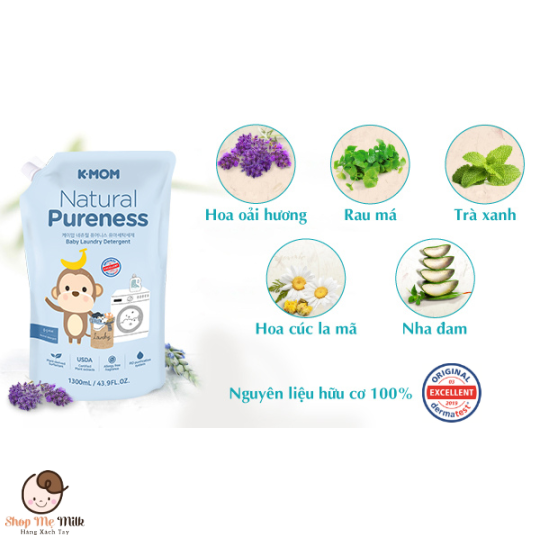 NƯỚC GIẶT ĐỒ SƠ SINH HỮU CƠ K-MOM HÀN QUỐC (TÚI 1300ML)