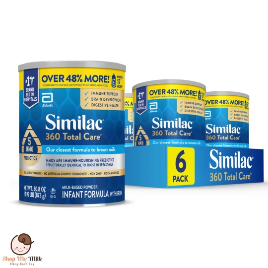 SỮA SIMILAC 360 TOTAL CARE 5 HMO PREBIOTICS CHO BÉ TỪ 0 ĐẾN 12 THÁNG, 874G