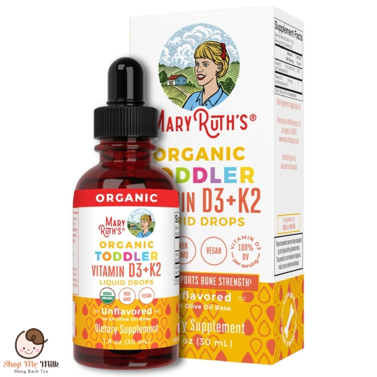 Vitamin D3 + K2 Mary Ruth's Organic Liquid Drops Mỹ 1-3 tuổi