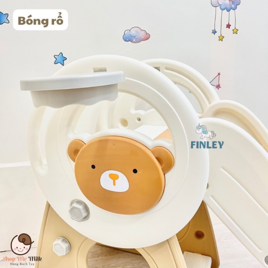 Cầu trượt Finley gấu nâu Hàn Quốc ( Độ dài máng 170cm)