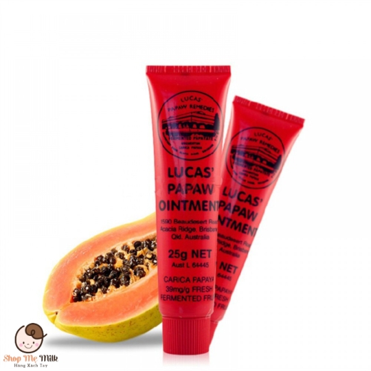 Kem Lucas Pawpaw đa năng của Úc 25g ( Bôi da bé, bôi môi khô nứt, viêm chàm da)
