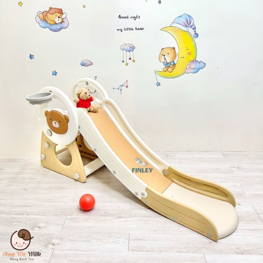 Cầu trượt Finley gấu nâu Hàn Quốc ( Độ dài máng 170cm)