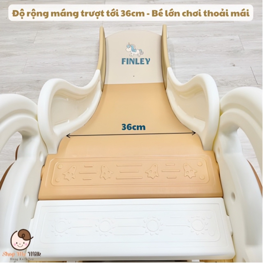 Cầu trượt Finley gấu nâu Hàn Quốc ( Độ dài máng 170cm)