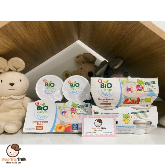 Sữa chua Bio Vilage Bé.Bé Bio Pháp lốc 4 Hũ 100g ( note vị trong ghi chú đặt hàng)