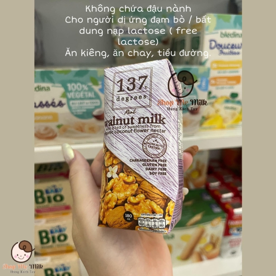Sữa óc chó nguyên chất 137 Degress Thái Lan Lốc 3 Hộp 180ml