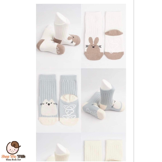 Tất made in korea có đế trống trơn trượt cho bé từ 12 tháng -24 tháng