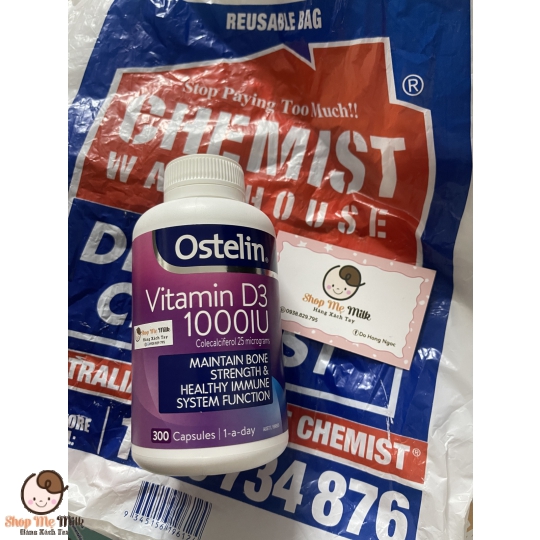 Viên nang Ostelin Vitamin D3 1000IU Chắc khỏe xương + Hỗ trợ miễn dịch - 300 Viên ( Trẻ 12 tuổi>)