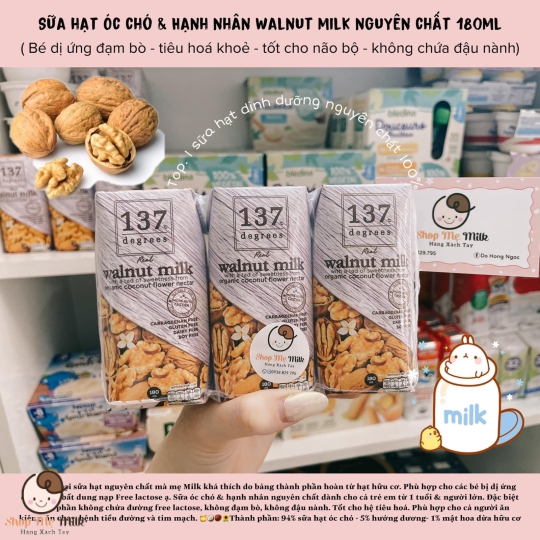 Sữa óc chó nguyên chất 137 Degress Thái Lan Lốc 3 Hộp 180ml