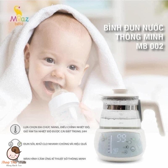 Bình đun nước pha sữa thông minh Moaz Bebe MB-002 ( Giữ nhiệt auto 40 độ C)
