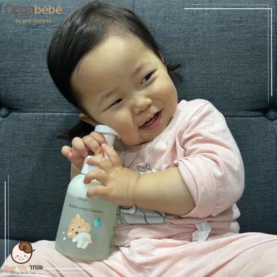 Bọt vệ sinh mông cơ thể Orgabebe Hàn Quốc 300ml ( tặng kèm nước giặt hữu cơ Mini)