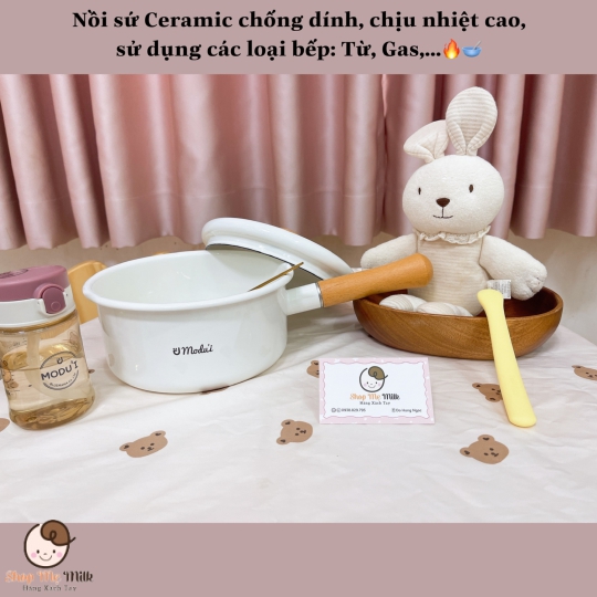 Nồi sứ nấu cháo Modui Style Hàn 2.3 Lít kèm nắp