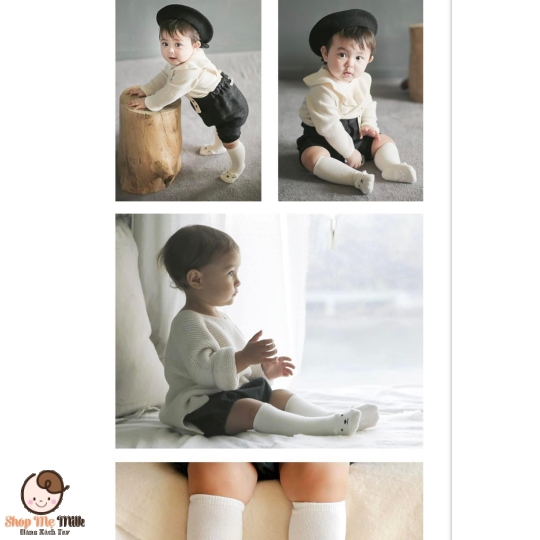 Tất bắp chân cho bé made in korea 1 đôi trắng ( 12-24 tháng)