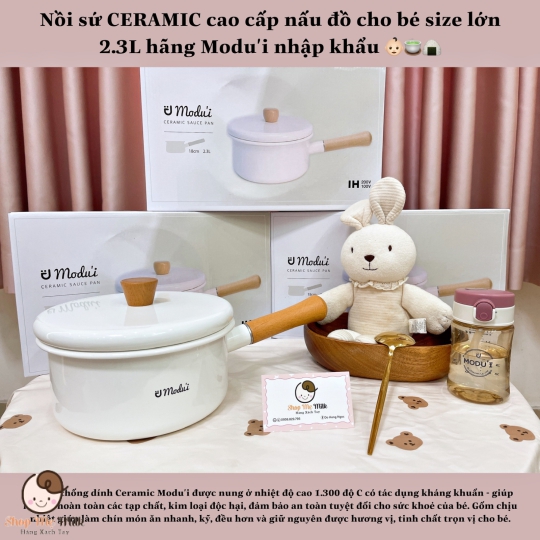 Nồi sứ nấu cháo Modui Style Hàn 2.3 Lít kèm nắp