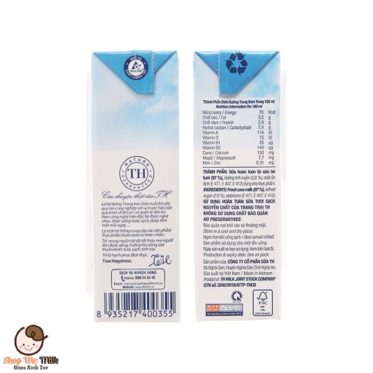 Sữa TH true milk 180ml ít đường VN ( date cập nhật mới nhất)