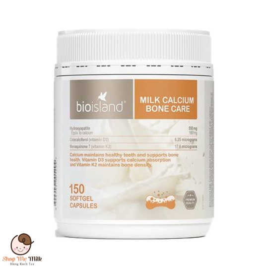 Bio Island Milk Calcium Bone Care - Viên Sữa Bổ Sung Canxi Lọ 150 Viên