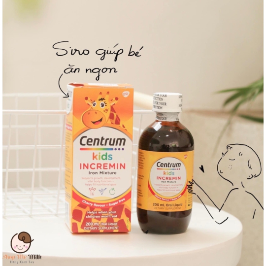 Centrum Kids Incremin - Siro Cho Trẻ Biếng Ăn 200ml Hàng Air