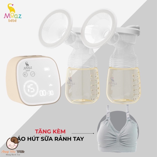 Máy Hút sữa điện đôi Moaz Bé.Bé 10 cấp độ MB -054 ( Bảo hành 1 năm)